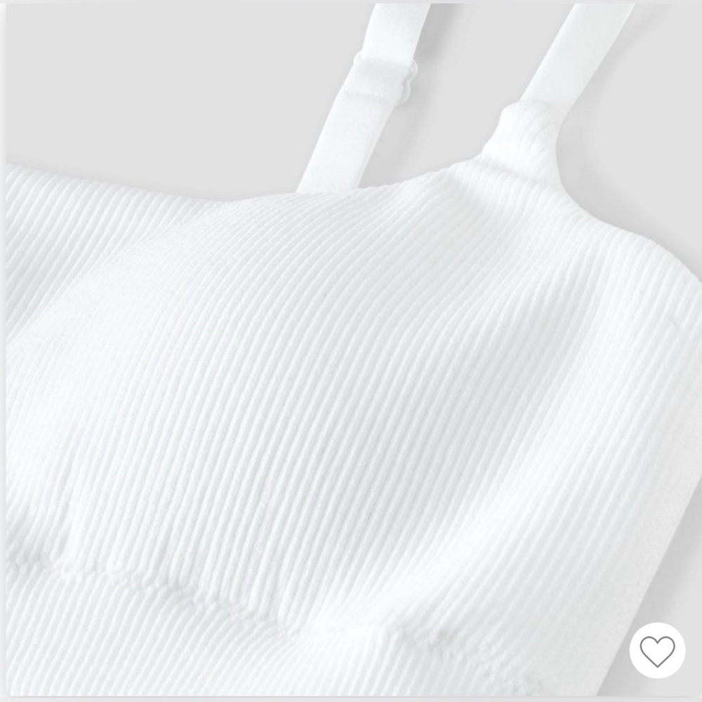 Art Class Girls (Set of 2)White Ribbed Pullover Bralette Adjustable Straps Large - Picture 3 of 8